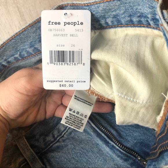 SOLD Free People Mini Distressed Jean Skirt - Picture 5 of 6